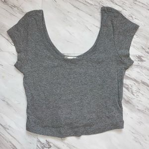 Gray Crop Top
